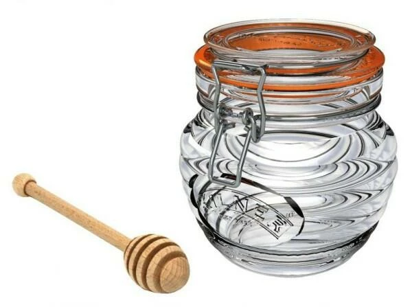 Kilner Clip Top Honigtopf Mit Buchenholz-Löffel – Bild 2