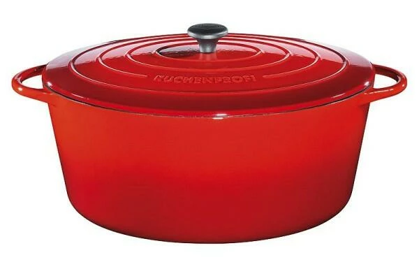 Küchenprofi Bratentopf Oval Aus Gusseisen In Classic Red 31 Cm / 24 X 18 Cm / 6Liter/ 24 Cm / 37,9 Cm – Bild 2