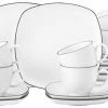 Seltmann Weiden Lido Black Line Kaffeeservice 18-teilig Eckig