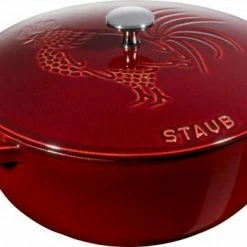 Staub Bräter La Marmite Mit Hahn-Dekor In Grenadine
