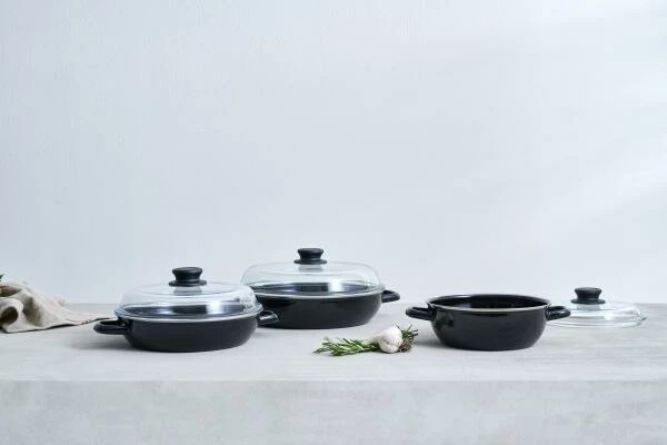 Riess Emaille Riess Schmorpfanne Aus Schwarzemaille Ohne Deckel 28 Cm - Image 4