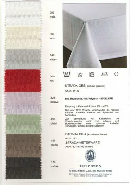 Schlitzer Leinen Tischdecke Strada Weiß – Bild 3