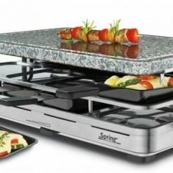 Spring Raclette8 Mit Granitstein In Edelstahl
